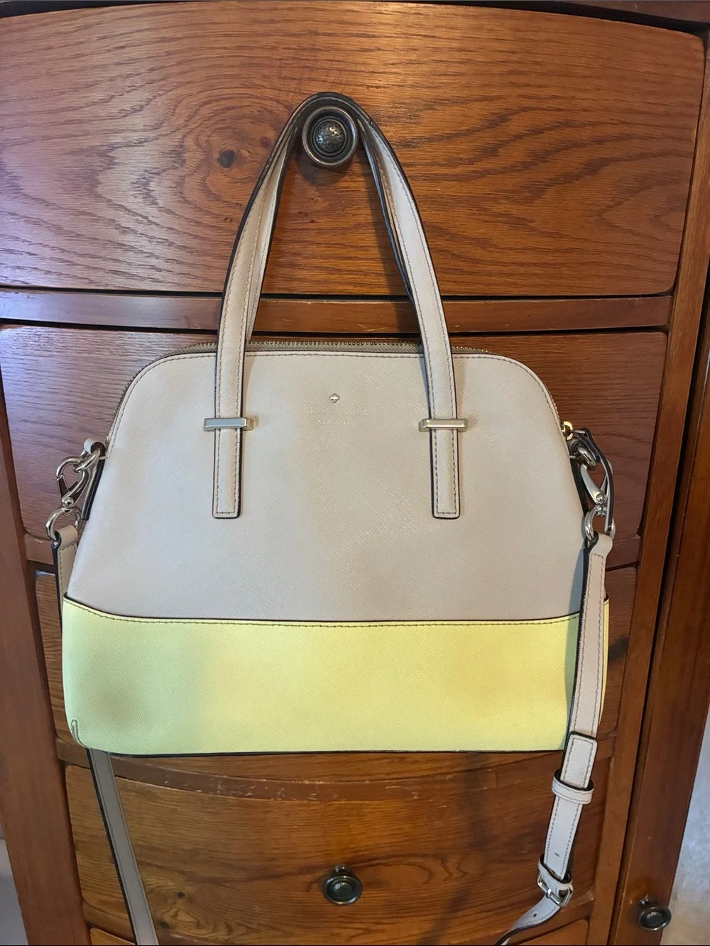 kate spade Cedar Street Maise Handbag yellow & gray colorblock satchel crossbody